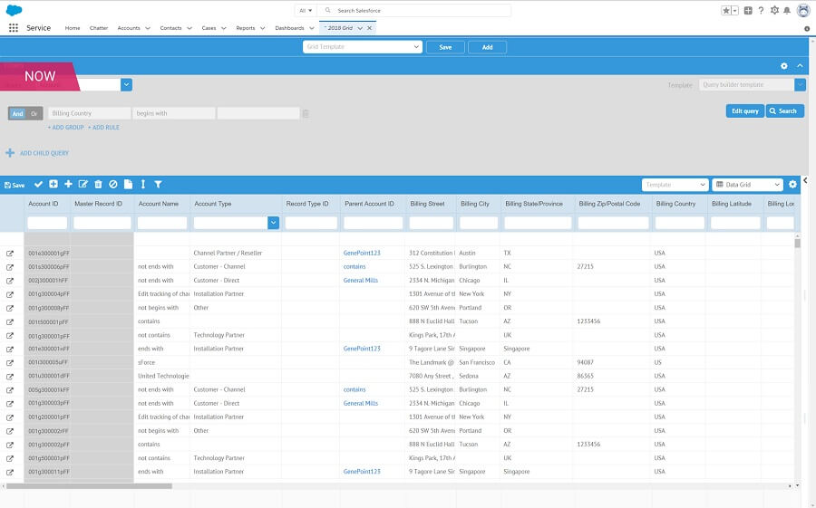 salesforce grid component