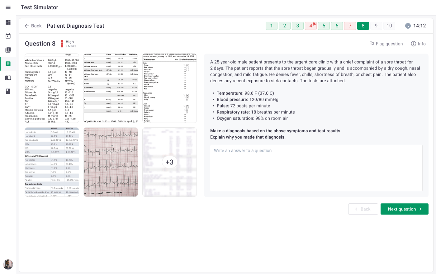 Medical Professional Testing System