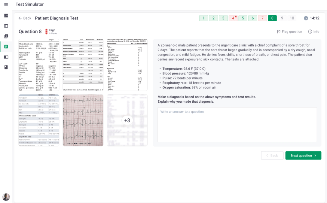 Medical Professional Testing System