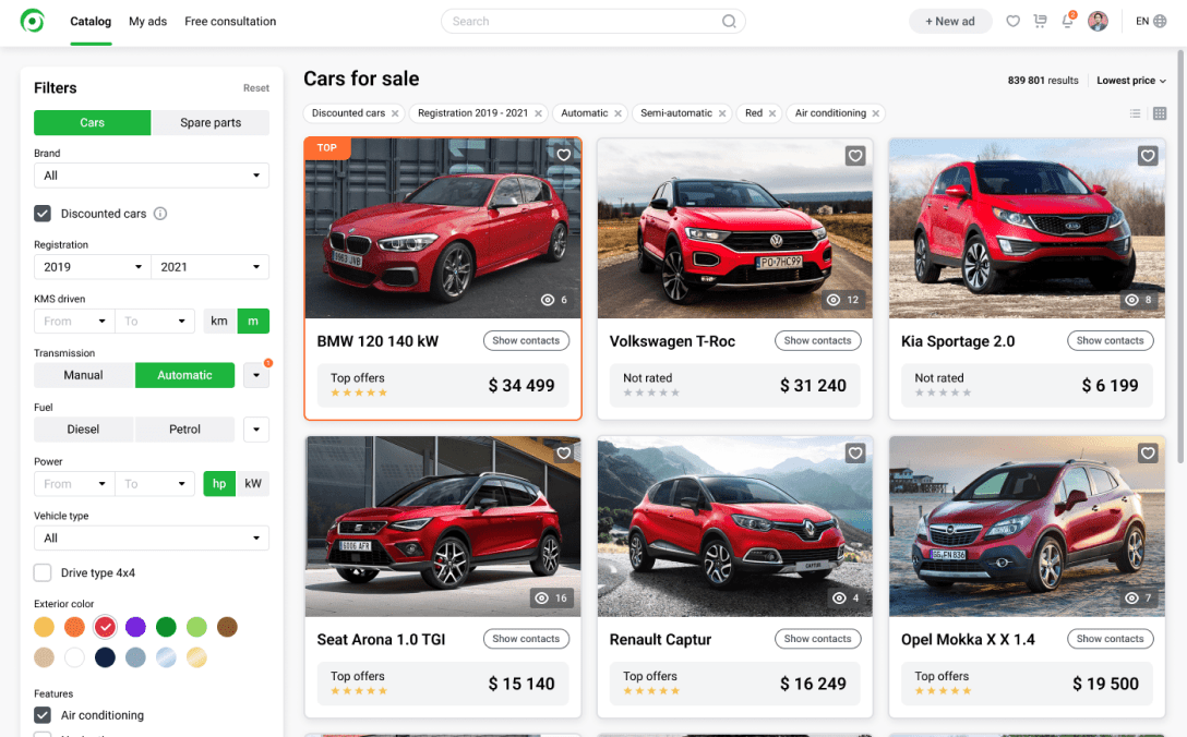 Online Marketplace for Cars and Spare Parts Selling