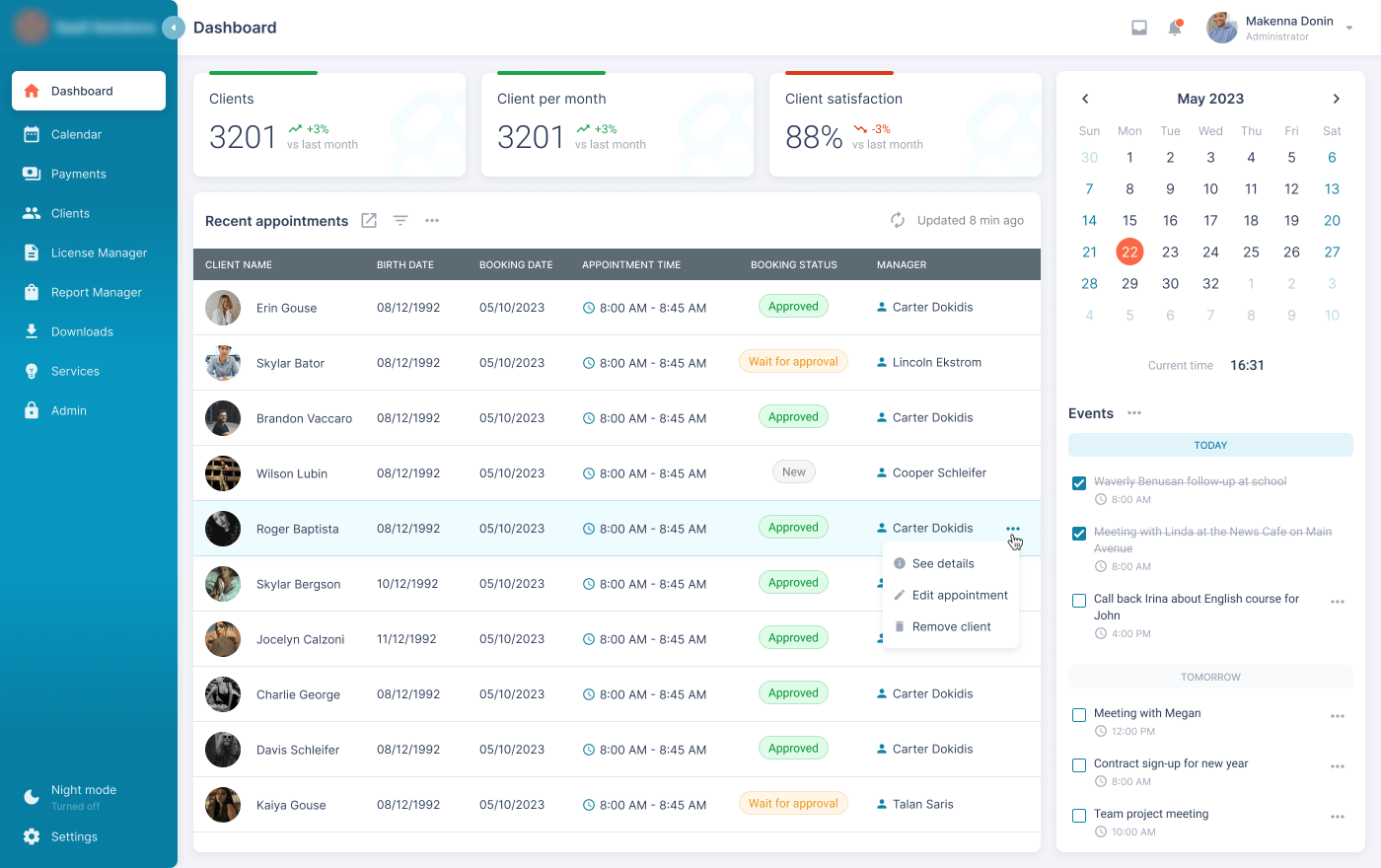 SaaS CRM System and Online Appointment Service