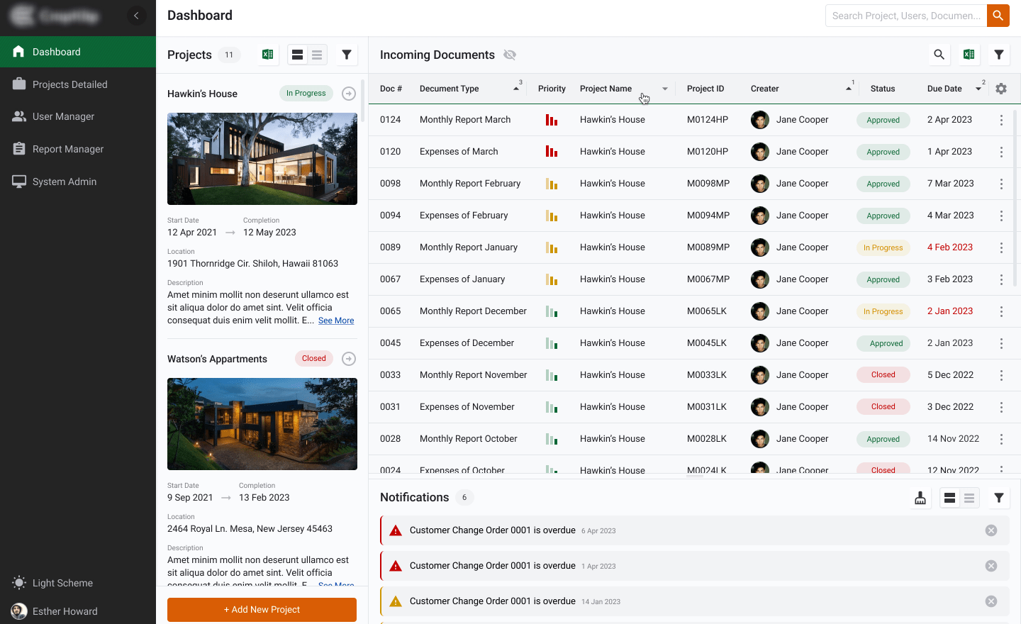 UI/UX Modernization for a Construction Management Web App new