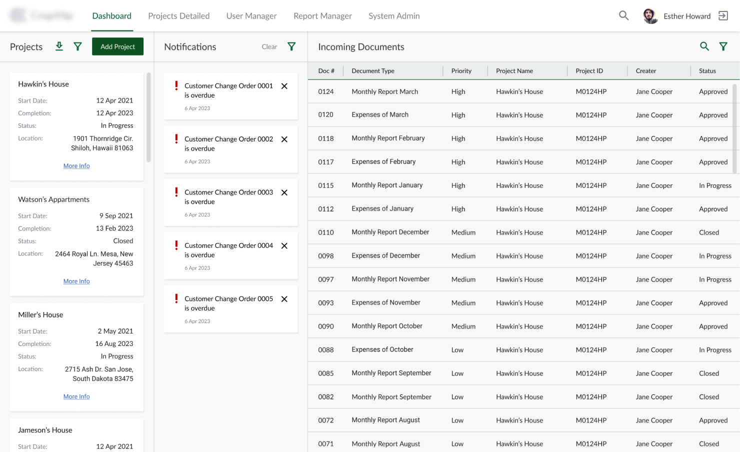 UI/UX Modernization for a Construction Management Web App old