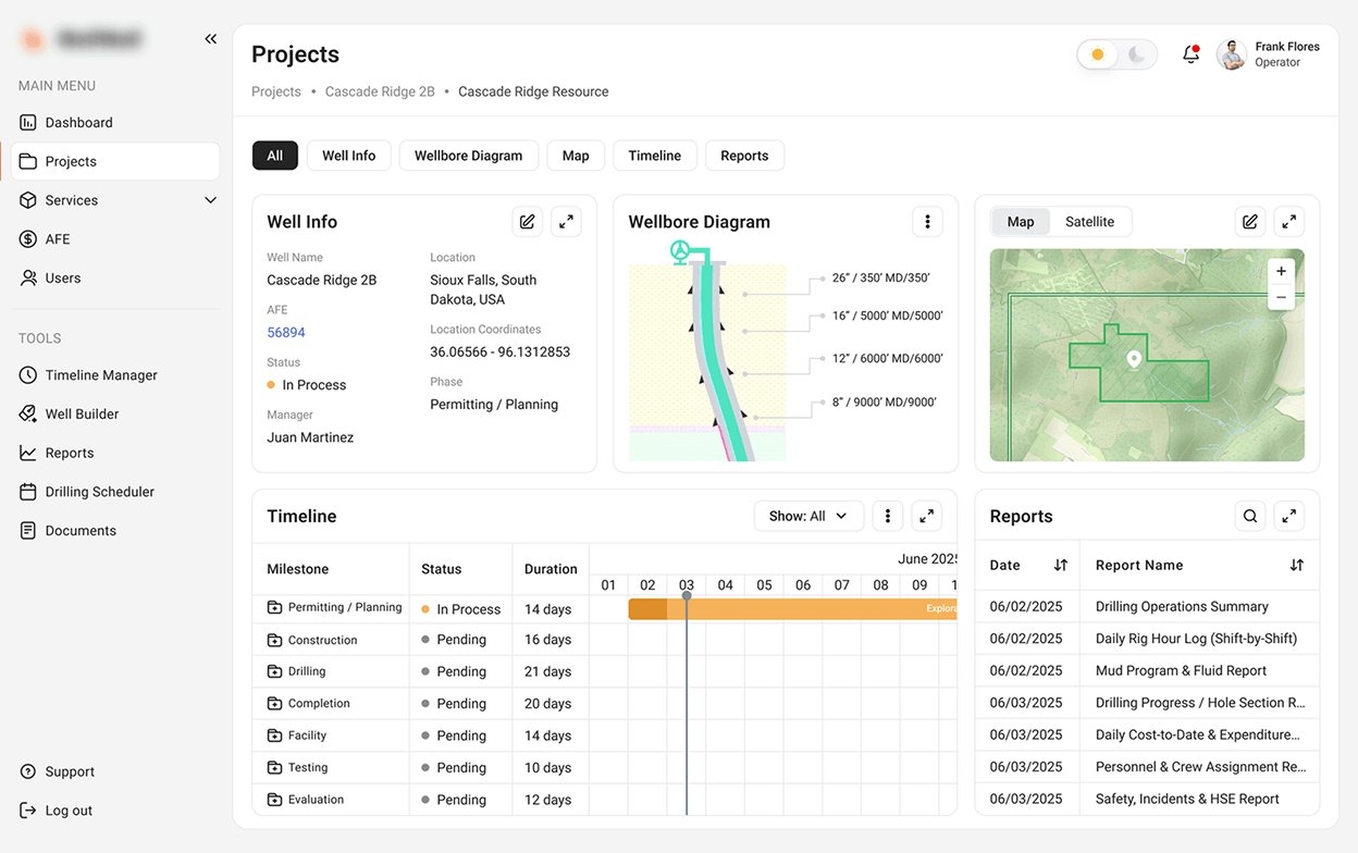 Cloud-Based SaaS Well Drilling Management System
