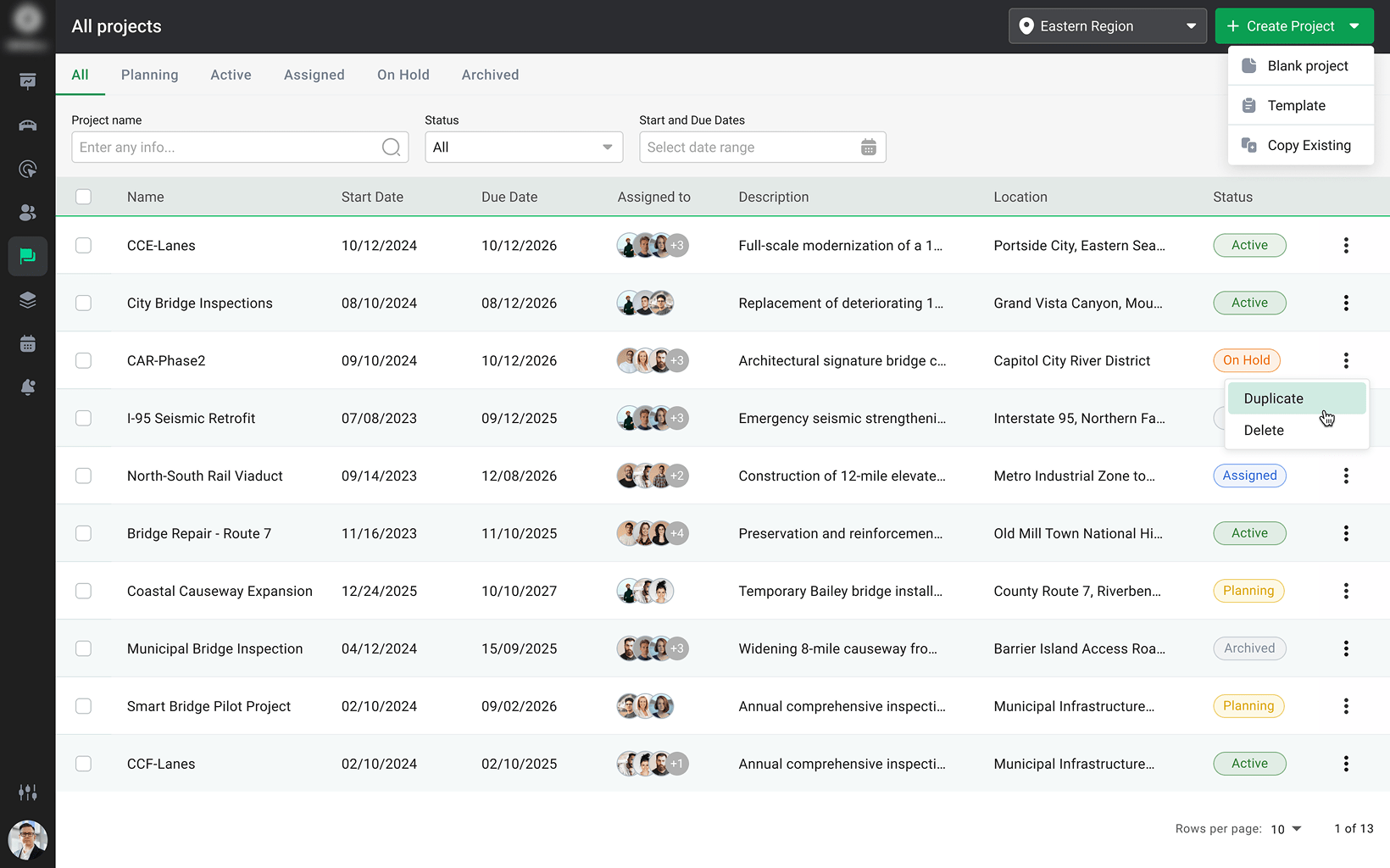 Project Creation & Management