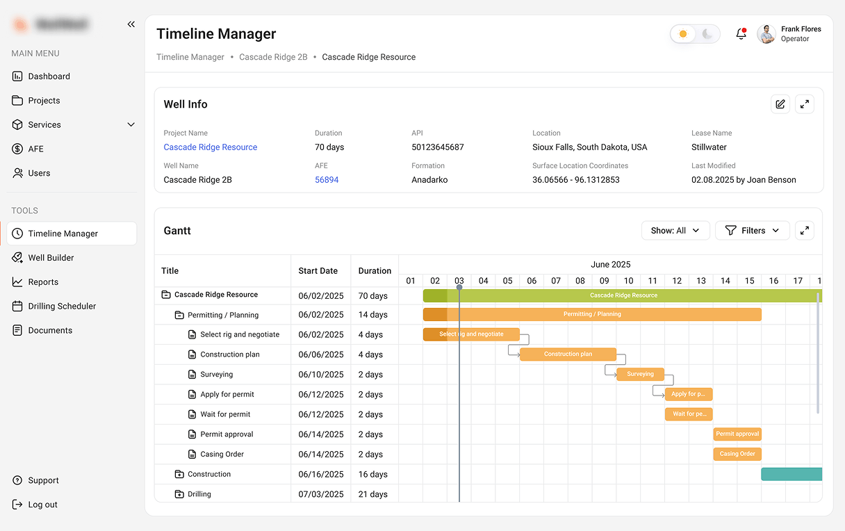Gantt-Based Timeline Manager