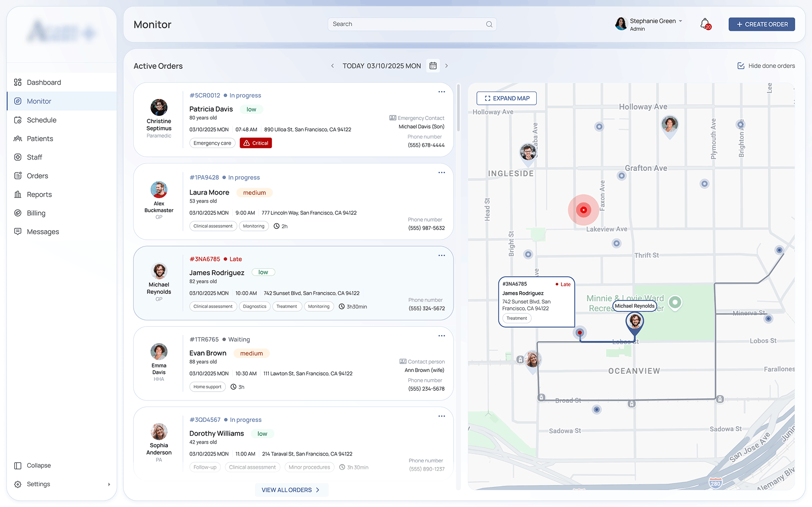 Operational Hub with Map