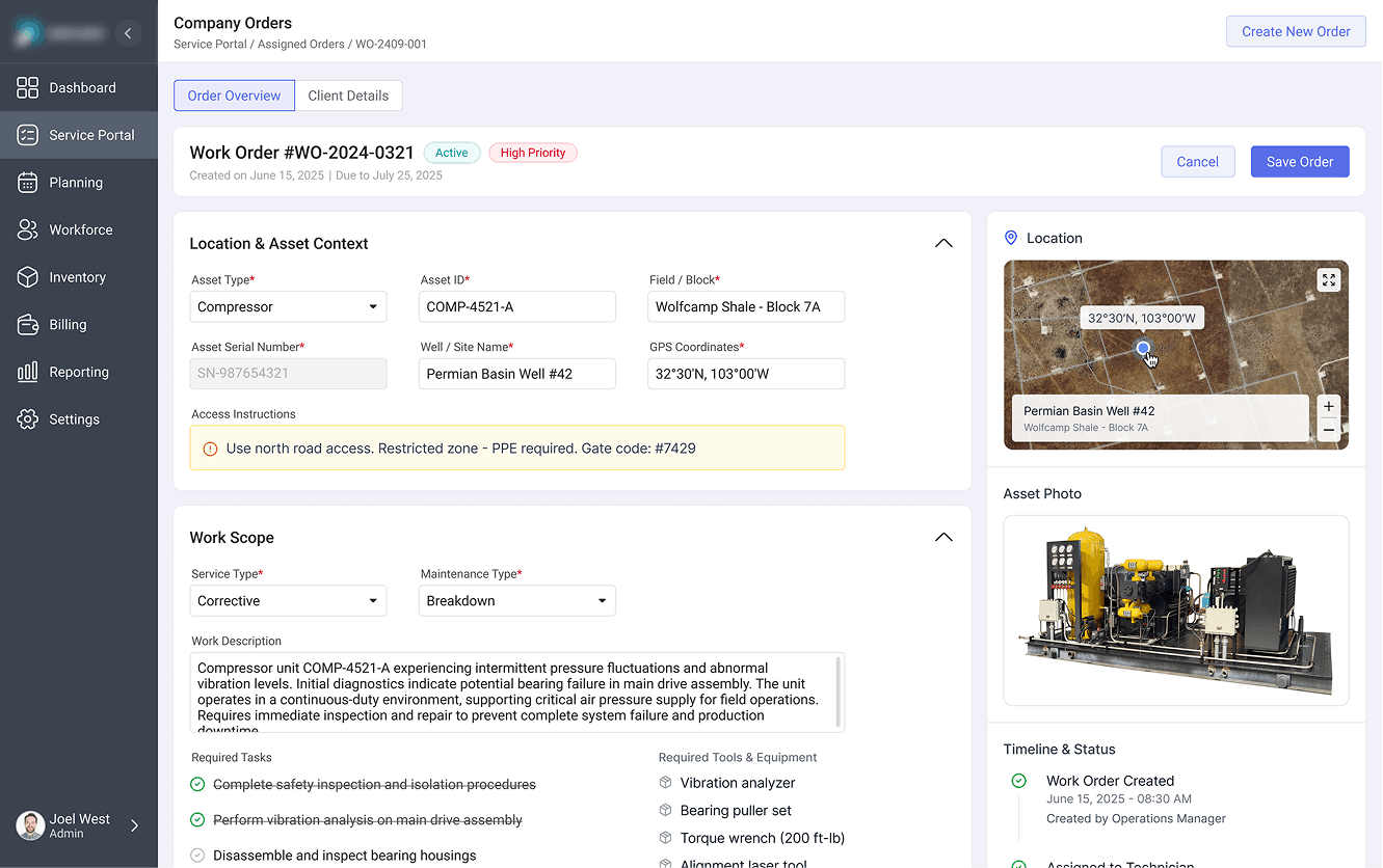 Workforce Management System for Oil & Gas Service Provider