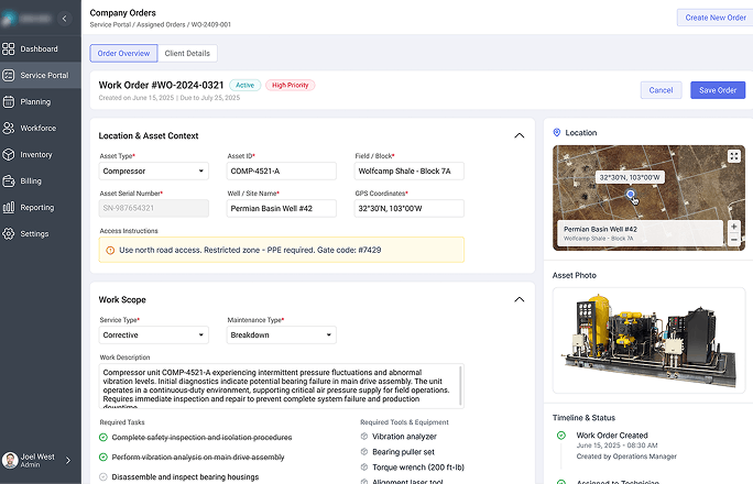 Workforce Management System for Oil & Gas Service Provider