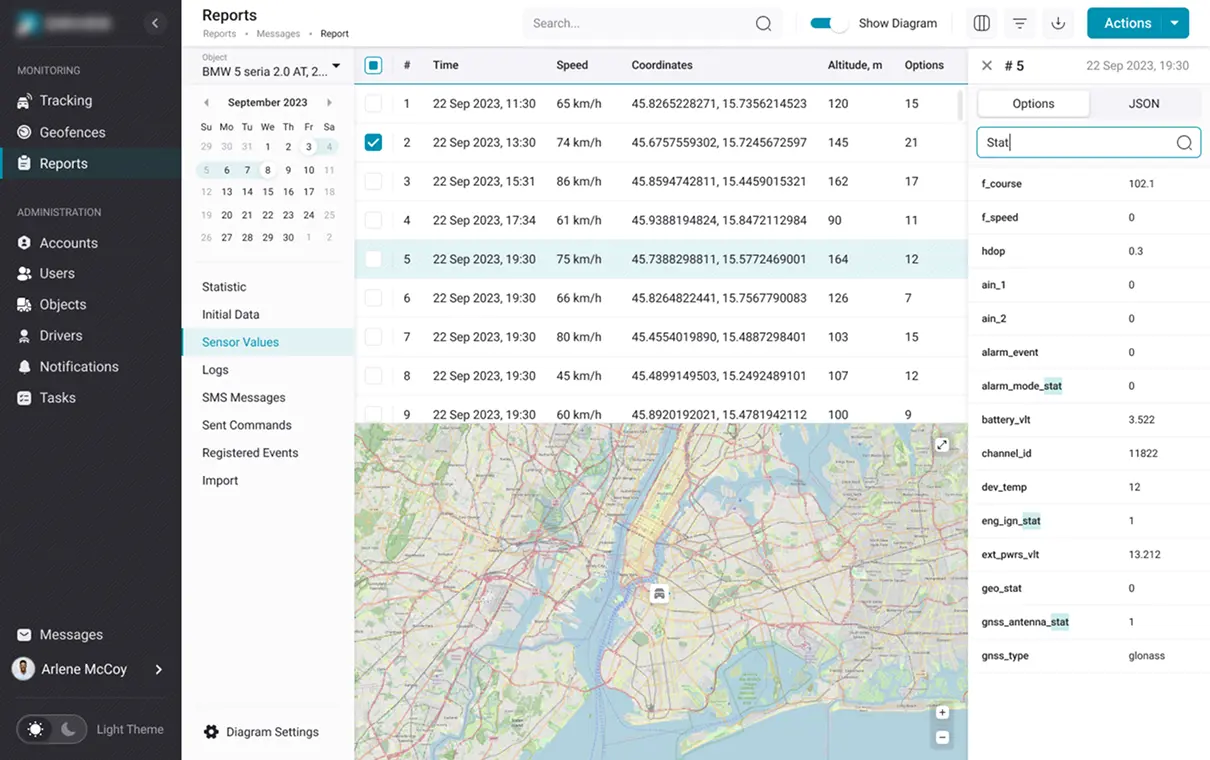 Traccar-based GPS tracking platform with reports and object monitoring