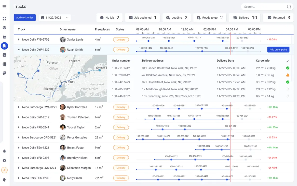 GPS-enabled delivery management platform for fleet tracking and scheduling