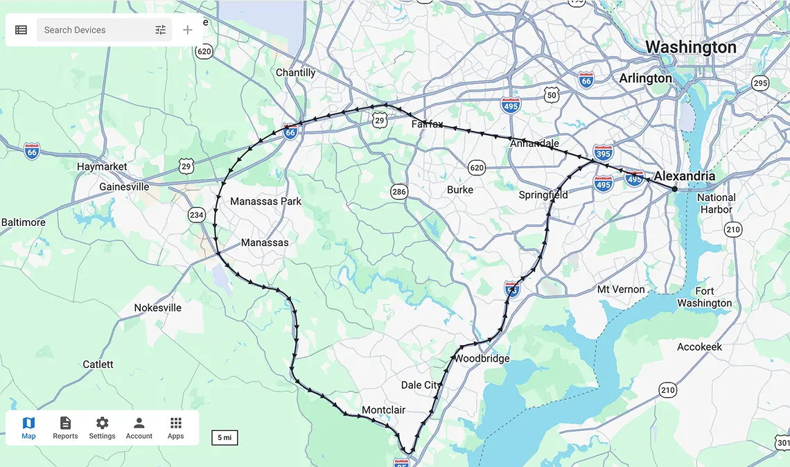 GPS route map matching in Traccar